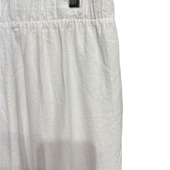 STATESIDE Women Linen Wide Leg Pant White Size Small - Picture 6 of 9